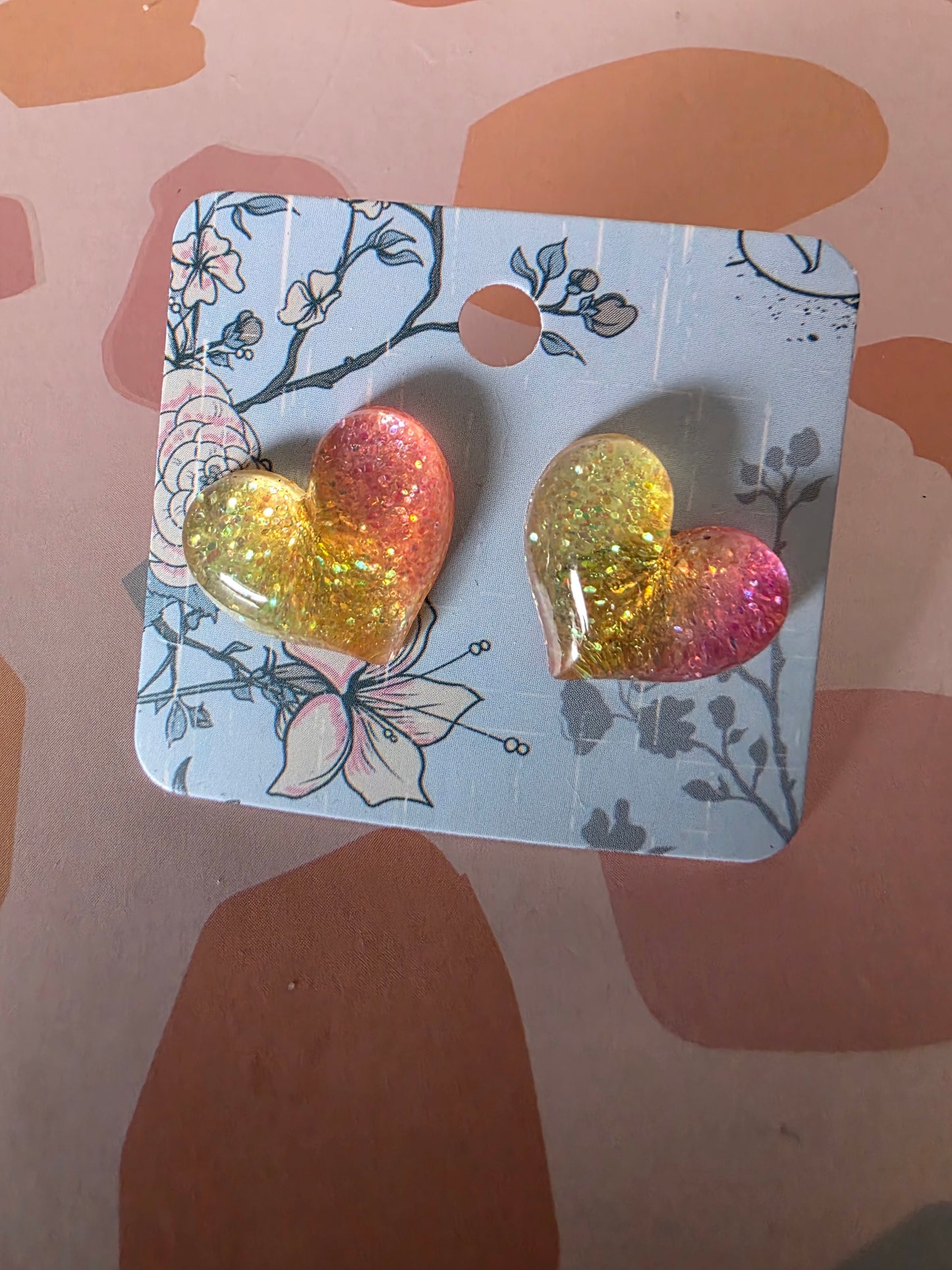 Large heart studs