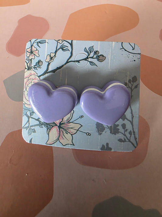 Large heart studs