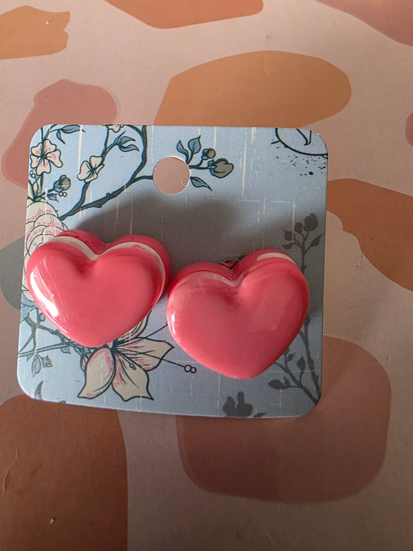 Large heart studs