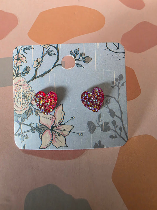 Small heart studs