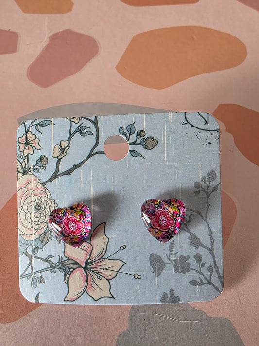 Small heart studs