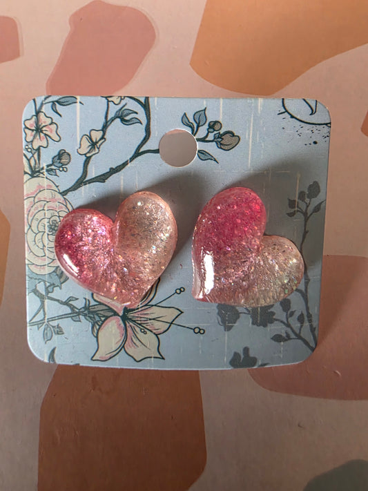 Large heart studs