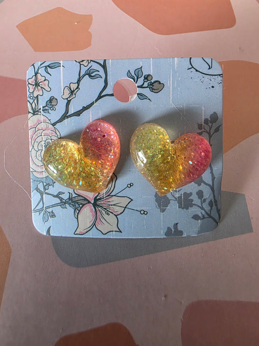 Large heart studs