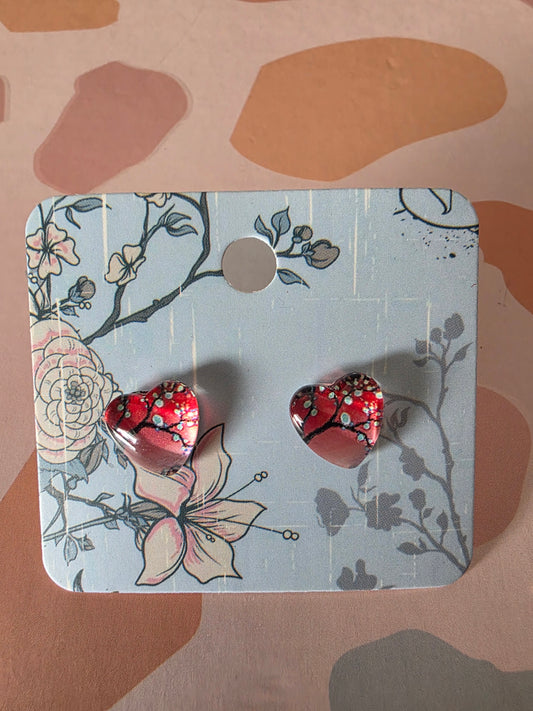Small heart studs