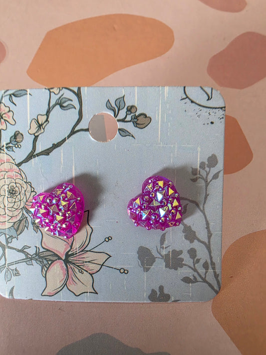 Small heart studs